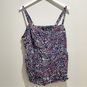 TORRID Women’s Plus Size Multi Floral Smocked Peplum Babydoll Tank Top Size 3X